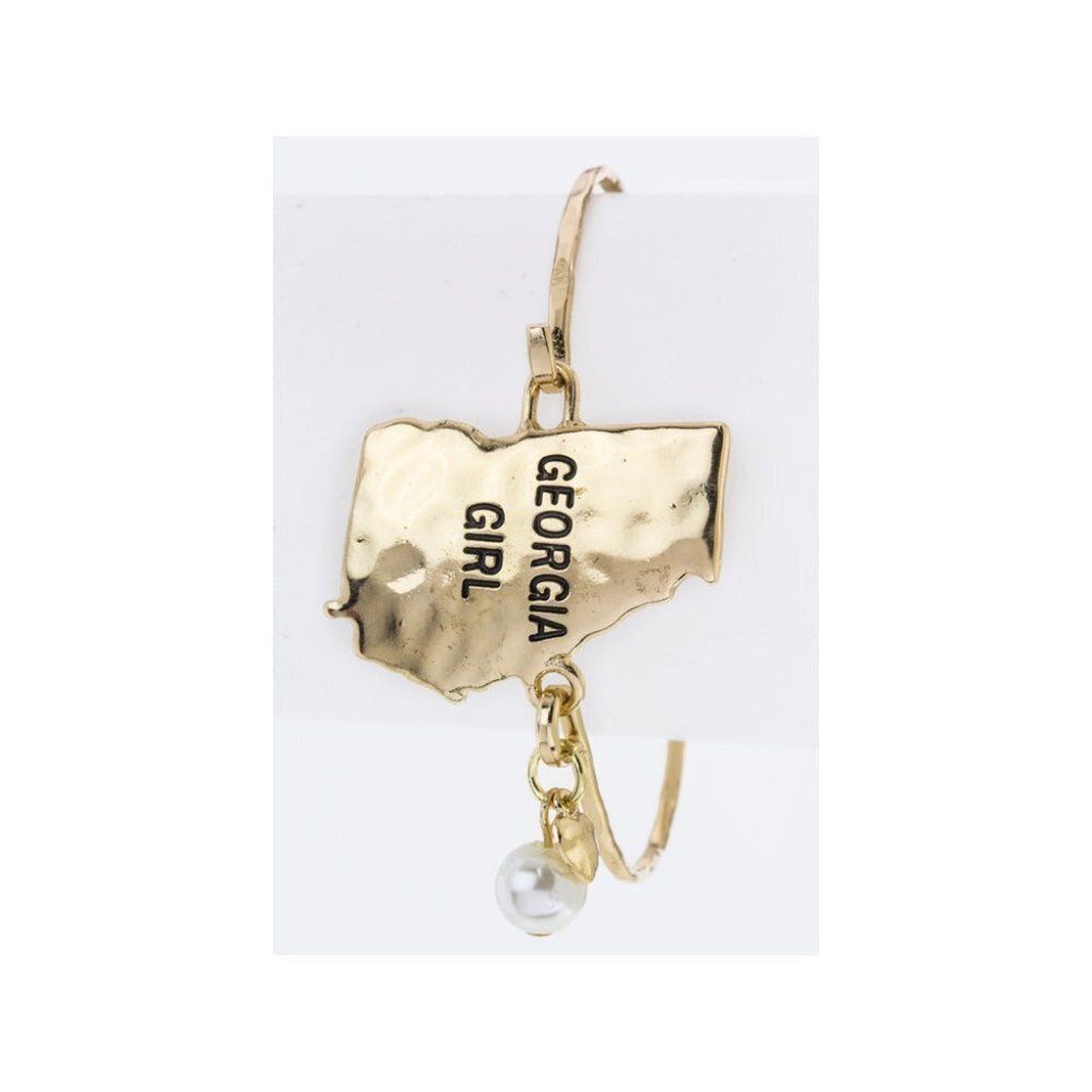 New Stylish Georgia Girl State Map Hook Bracelets Jewelry Gift Set - Gold